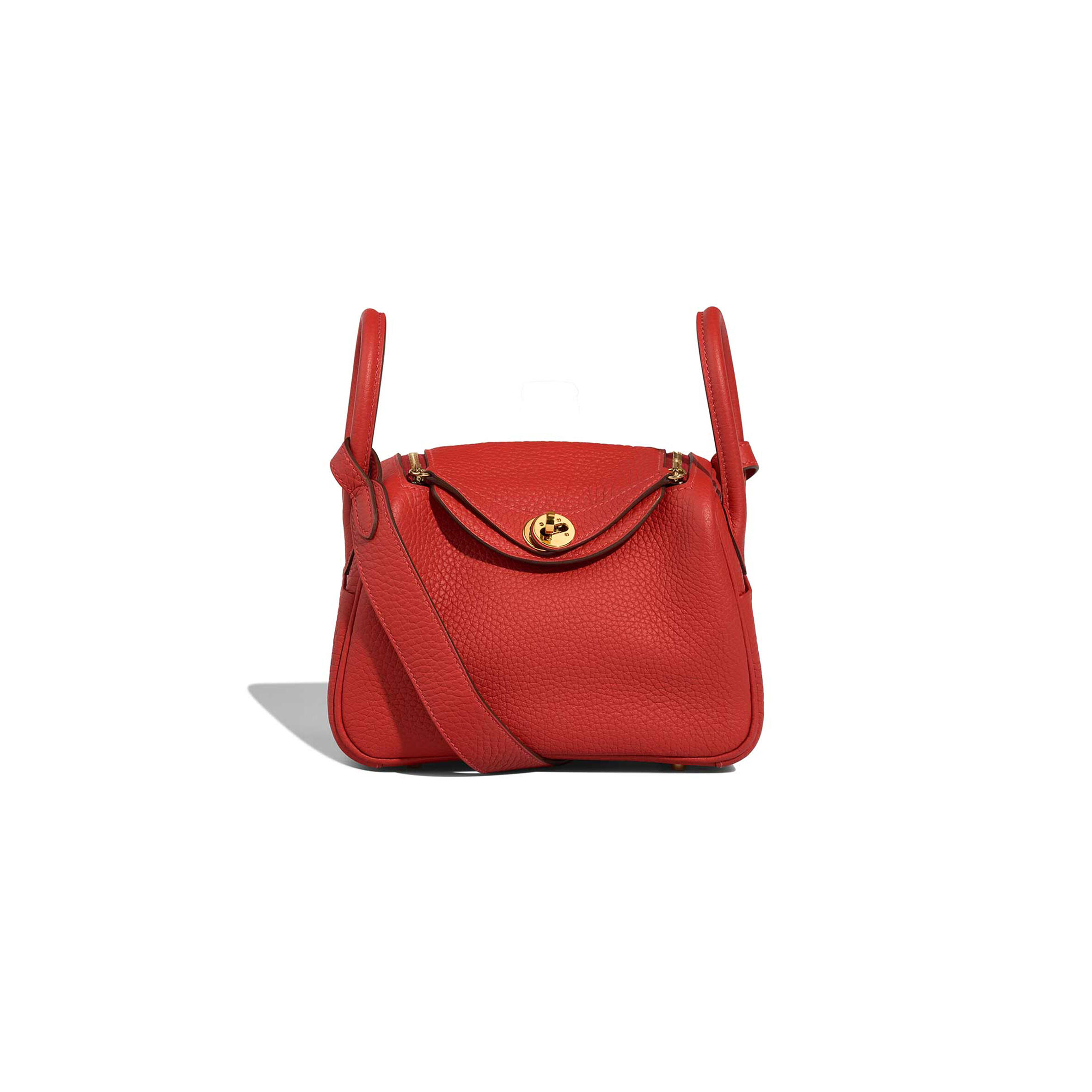 HERMES LINDY MINI 19 BAG CLEMENCE GOLD HARDWARE (19*12*9.5cm)